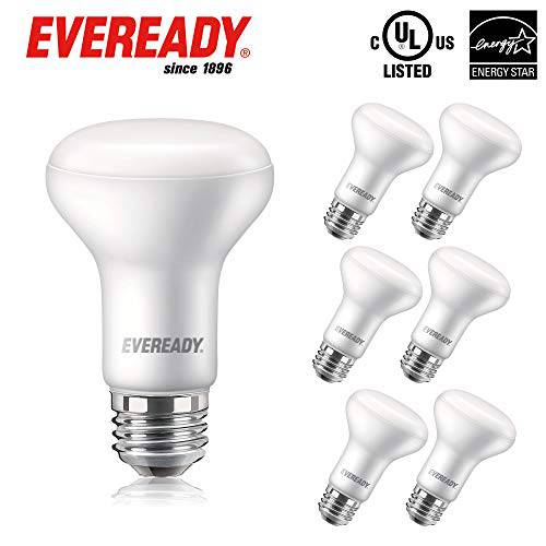 EVEREADY Led 홍수 라이트 Bulbs, BR20, 50 Watts 호환 (7W Led Bulb), 525 Lumen, 2700K 소프트 White Color, Dimmable, E26 Base 홍수 조명,라이트 for Recessed Cans, Energy 스타 and UL 인증  6 Pack