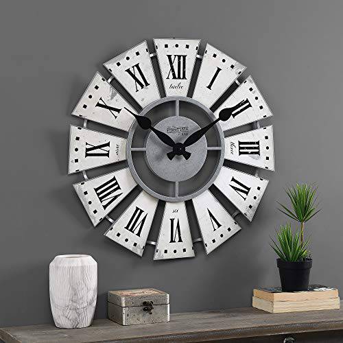 FirsTime& Co.  화이트 Numeral Farmhouse Windmill 시계, 아메리칸 제, 늙은 화이트, 24 x 2 x 24,