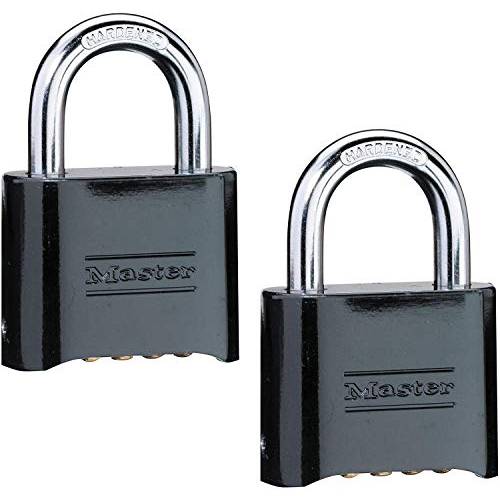 Master Lock 178D 세트 개인 비밀번호 잠금, 2 팩, 블랙
