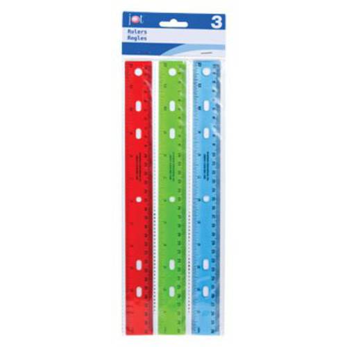 Jot Colorful Translucnet 12 자, 3 CT. 팩 - Factory 포장 - Ships Within 24 Hours