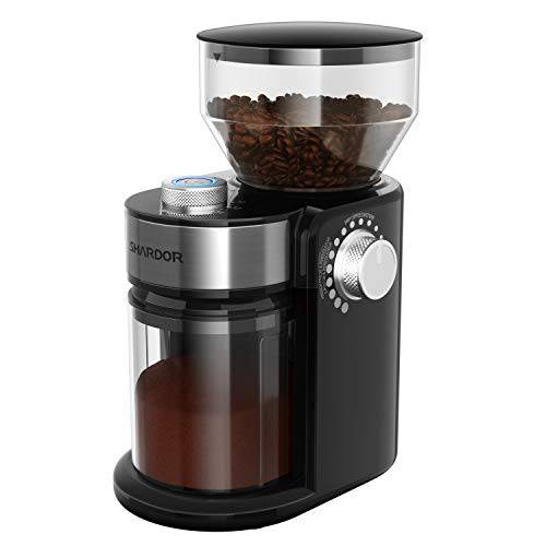 SHARDOR  전기, 자동, 전동 Burr 커피 그라인더 밀,분쇄기 2.0 with 16 조절가능 그라인딩, 커피 그라인더 with 2-12 컵, 블랙