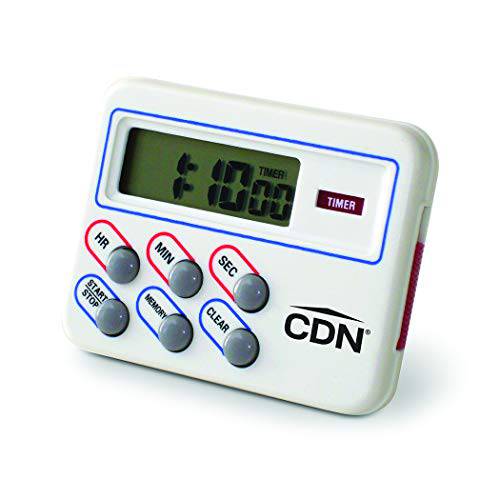 CDN  디지털 타이머 and 시계 메모리 기능, 6.8 x 4.5 x 0.9 인치, Cream