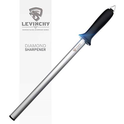 LEVINCHY 12 다이아몬드 칼갈이,호우닝,연마 스틸, 프리미엄 나이프 날카롭게 스틸, 날카롭게 로드, 프로페셔널 나이프 칼갈이,  경량&  듀러블