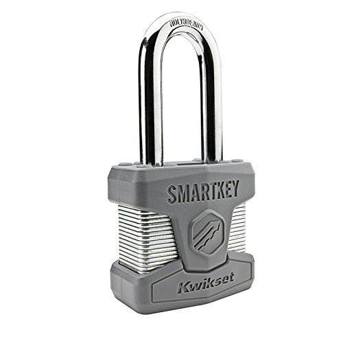 Kwikset 026SMTLNG SHKL PDL Stanley SmartKey 맹꽁이자물쇠,통자물쇠,자물쇠 롱 Shackle, 50mm, 세틴 Chrome