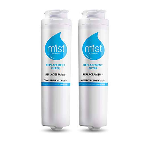 Mist MSWF 냉장고 용수필터, 물 필터, 정수 필터 교체용, 호환가능한 GE 모델: 101820A, 101821B, 101821, 2 팩 - Mist