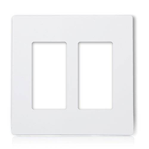 Maxxima 2 Gang 장식용 OutletScrewless 벽면 Plate, White, 멀티 Outlet, 스탠다드 Size (Pack of 10)