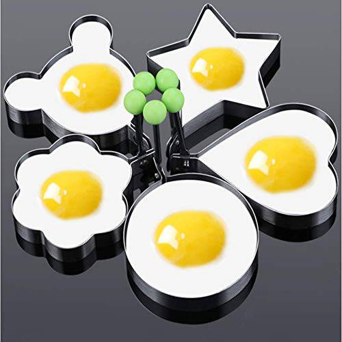 5 PCS 달걀 링 팬케이크 몰드 Creative 스테인레스 스틸 오믈렛 요리,베이킹 몰드 Non-Stick 주방 조리도구