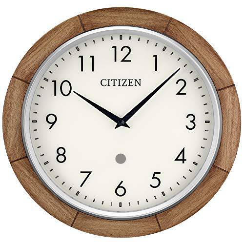 Citizen Clocks CC5011 Citizen 스마트 에코 호환가능한 벽시계, 타이머, 벽에 거는 타이머 다양한 시계, 12 in, 브라운