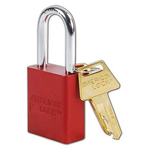 Master Lock A1106RED 알루미늄 레드 세이프티,안전 맹꽁이자물쇠,통자물쇠,자물쇠 1/ 4＂ x 1-1/ 2＂ 걸쇠, 1-Padlock