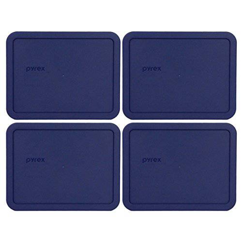 Pyrex 7211-PC 6 컵 블루 직사각형 플라스틱 리드 - 4 팩
