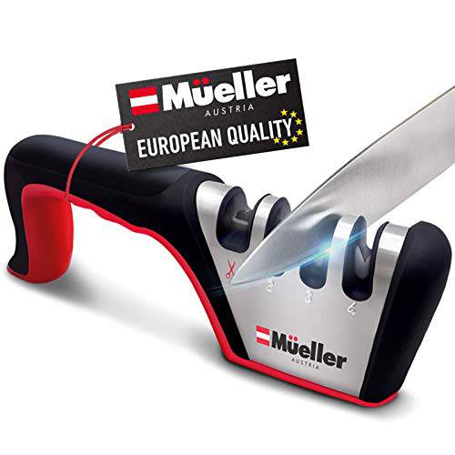 Mueller Original 프리미엄 칼갈이,  헤비듀티 4-Stage 다이아몬드 Really 용 세라믹 and 스틸 나이프, 가위. 용이하게 복원 단조롭고지루한 to 샤프