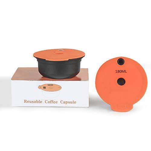 리유저블,재사용 커피 캡슐, 리필가능 커피 필터 호환가능한 Tassimo Machines，Coffee 포트 리유저블,재사용 뚜껑 (180ml)
