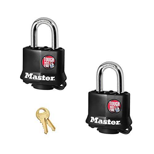 마스터 잠금 (2) 키,열쇠 한쌍 자물쇠 w/ 열가소성물질 코팅 - 311KA-2