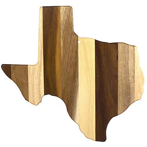총 대나무 락&  가지 시리즈 Shiplap Texas State 모양 우드 Serving and 도마 | Great 벽면 아트