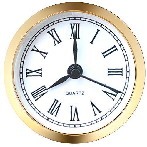 HILLHOME 미니 쿼츠 시계 인서트 라운드 쿼츠 시계 Fit-up 운동 미니사이즈 시계 화이트 다이얼 골드 트림 (2.4 인치/ 61mm)