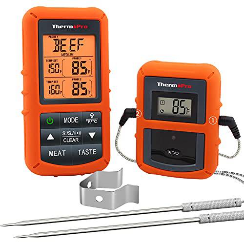 ThermoPro TP20 무선 리모컨 디지털 요리,베이킹 요리,음식 고기 온도계 듀얼 탐침,탐색기 스모크 그릴 BBQ 온도계