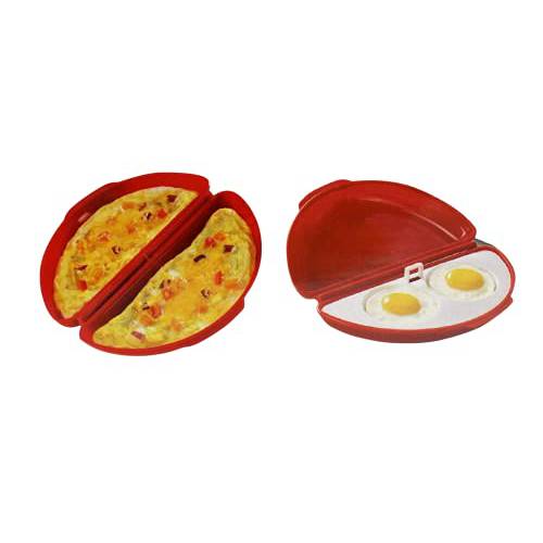 Microwaveable 전자레인지 오믈렛 팬 and 2 개 달걀반숙기, 에그포쳐 세트