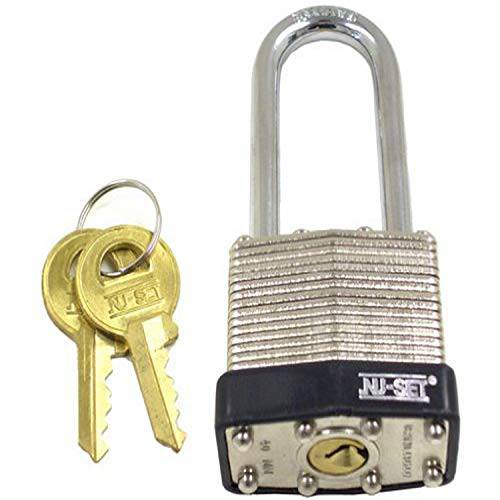 NU-SET 5254L-3 코팅된 스틸 맹꽁이자물쇠,통자물쇠,자물쇠 키,열쇠 to 마스터 잠금, 1-1/ 2-Inch, 그레이