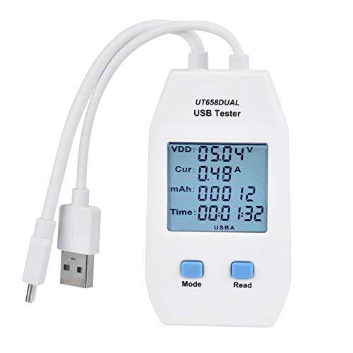 UNI-T LCD USB 테스터 탐지기 전압계 전류계 디지털 파워 용량 테스터 미터 케이블 Measurement(UT658 듀얼)