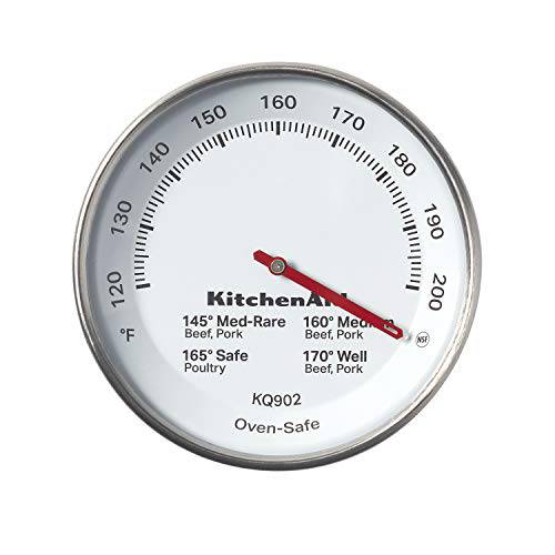 KitchenAid KQ902 Leave-in, 오븐/ 그릴 세이프 고기 온도계, 온도 레인지: 120F to 200F, 스테인레스 스틸