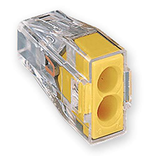 WAGO 773-162 Yellow 페이스, 푸시 와이어 커넥터 접합 Boxes, 가격 PER 박스 (100), 투명 하우징, 단종 by 제조사, 2-Conductor