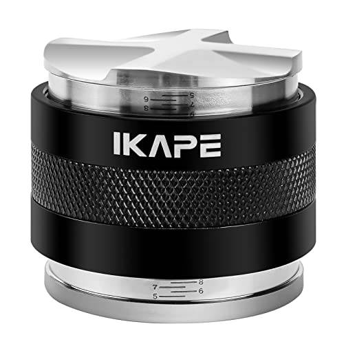 IKAPE 커피 PRODUCTS, 53.3mm 커피 분배기&  핸드 탬퍼, 조절가능 Depth 에스프레소,커피 분배기 Fits Breville BES870/ 878/ 880 54mm 포터필터, 프로페셔널 커피 분배 Tool(Black)