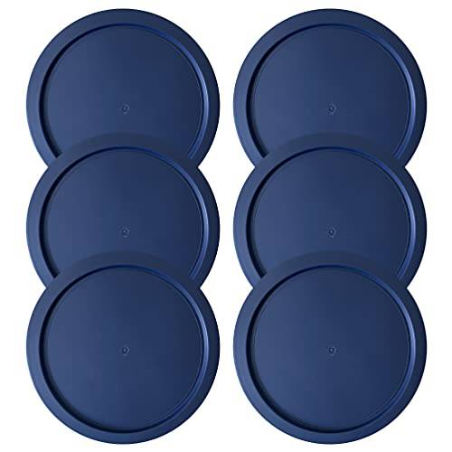 교체용 리드 파이렉스 5 스토리지 플라스틱 커버 2 컵 그릇 디쉬 7200-PC 블루 (6-Pack)