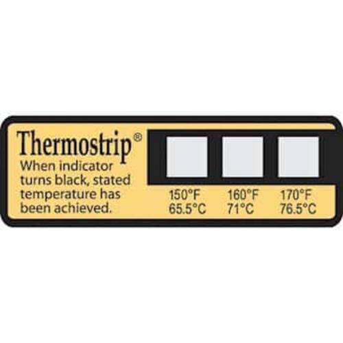 Digi-Sense Irreversible Thermostrip Disinfection 인디케이터, 150-170F/ 65-77C; 16/ Pk