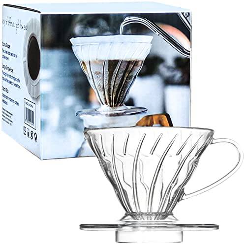 DailyRest V60 플라스틱 커피 드리퍼, 사이즈 02, 1-4 컵, Pour Over 커피머신, 커피 캡슐 머신, 커피 메이커, 리유저블,재사용 커피 필터 컵, Slow 브루잉 악세사리 가정용, 커피, 레스토랑