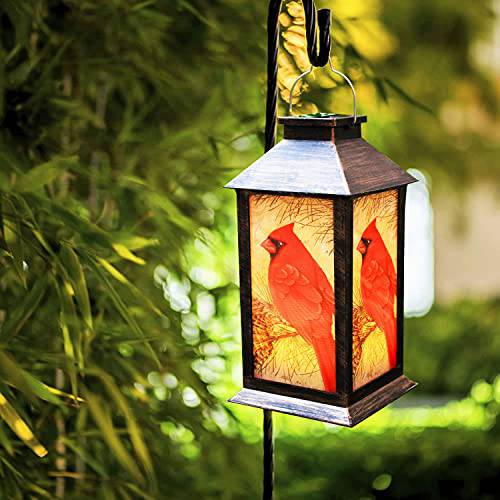 태양광 랜턴, 아웃도어 걸수있는 랜턴 방수 LED 태양광 Cardinal 라이트 테이블탑 램프 아웃도어 파티오,발코니 Garden（1pack）