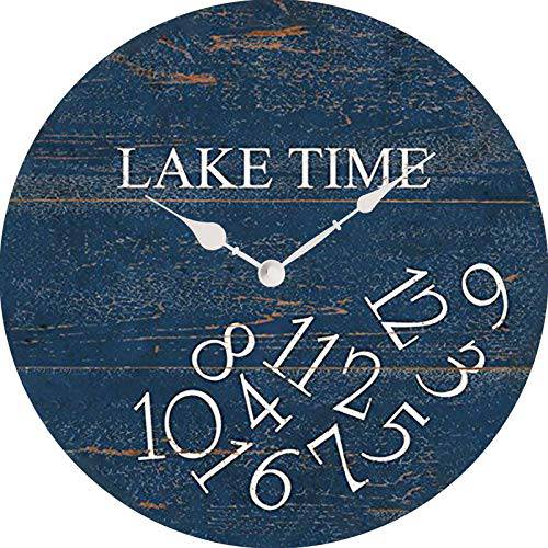 Whatever Lake Time-Creative/ 모던 Clock-Frameless 벽면 Clock-Decorative 벽면 Clock-9.5 인치 배터리 작동 쿼츠 시계 Non 재깍