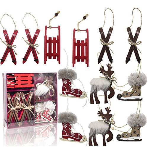 크리스마스 장식품,  크리스마스 장식 나무 Farmhouse 걸수있는 봉제 사슴 트리 장식 크리스마스 걸수있는 DIY 장식품 로프  크리스마스 트리 파티 Decor12pcs