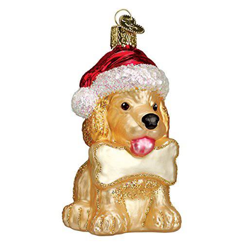 Old 세계 크리스마스 장식품: 강아지 콜렉션 글래스 부푼 장식품  크리스마스트리, Jolly Pup