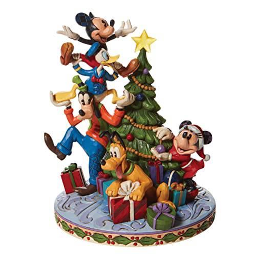 Enesco 디즈니 Traditions by Jim Shore The Fab Five 데코레이션 The 크리스마스트리 Lit 피규린,피규어, 8.26 인치, 다양한색