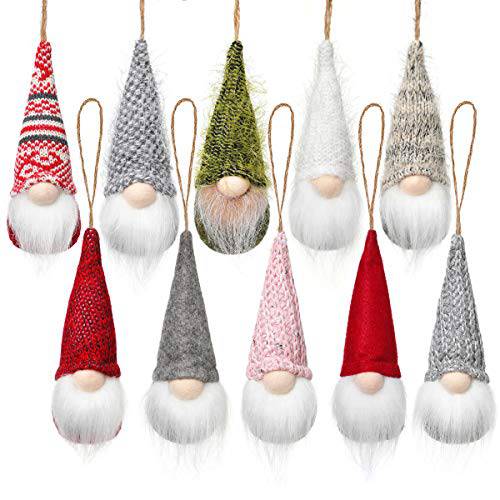 크리스마스트리 걸수있는 Gnomes 장식품 세트 of 10, Swedish 핸드메이드 봉제 Gnomes 산타 Elf 걸수있는 홈 데코,장식 홀리데이 장식