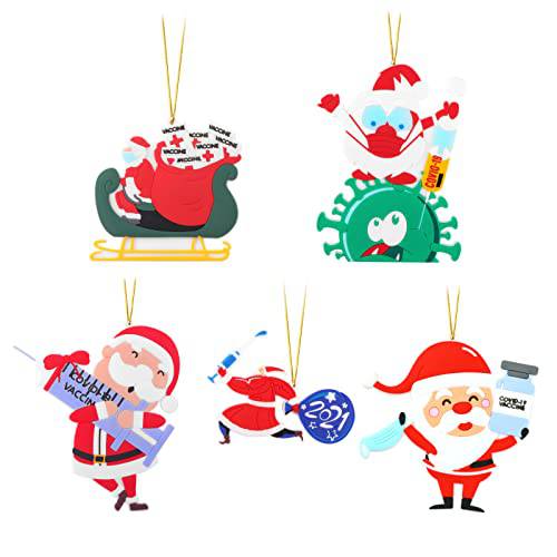 2021 크리스마스트리 장식품 Set-5pcs 장식품  크리스마스트리 데코,장식 산타클로스 걸수있는 장식 홀리데이 크리스마스 파티 데코,장식 선물（ 크리스마스트리 장식품 세트）