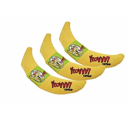 Yeowww DuckyWorld 100 오가닉 캣닙 Leaf 플라워 고양이 장난감 바나나 3 팩