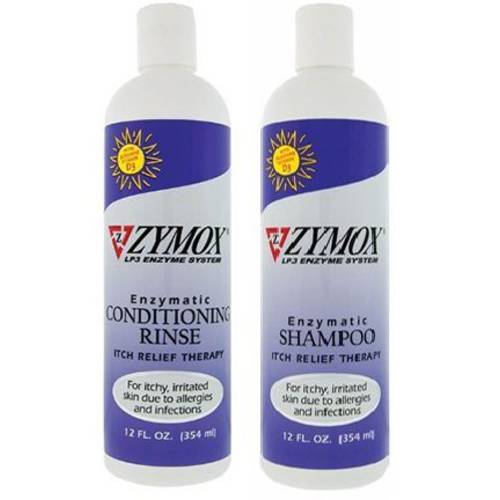 Zymox Itch 12oz 완화 샴푸 and 12oz 조절 Rinse 번들,묶음 Both Vitamin D3