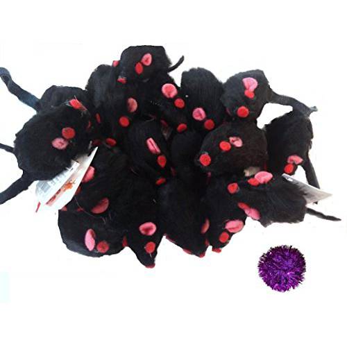 10 현실적 블랙 마우스 고양이 장난감 리얼 토끼 퍼 고양이 장난감