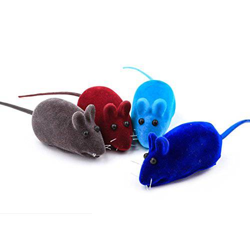 강아지 고양이 플레이 장난감 쥐우는소리 소음 장난감 Lovely Rat 장난감 마우스 인조 마우스 Bauble 4PCS Multi-colors
