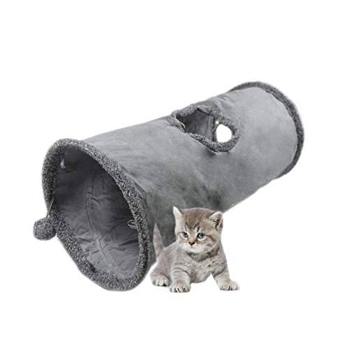 LeerKing  접이식, 접을수있는 고양이 터널, 1/ 2 창문 고양이 플레이 튜브 장난감 라지 고양이 고양이스크래치,할퀴기,긁힘 볼 Crinkle 용지,종이