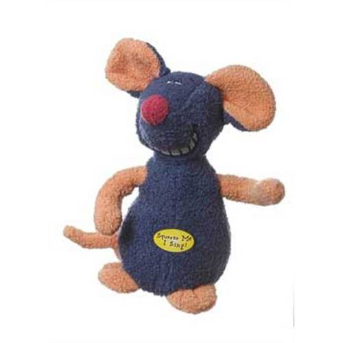 Multipet Deedle Dude 8-Inch 싱잉 마우스 봉제 강아지 장난감 블루