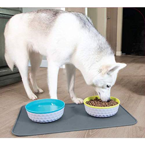SPORT PET  애완동물 음식그릇&  매트 키트 - 애완동물 그릇 개 고양이& 애완동물S, Slow Feed 마블,대리석무늬 그릇