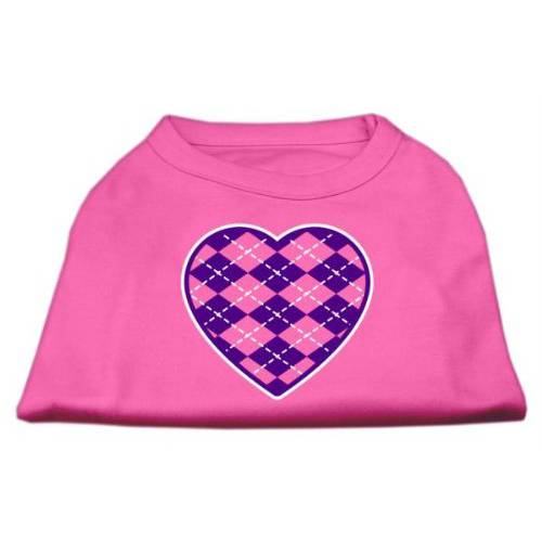 Mirage Pet Products Argyle Heart 퍼플 스크린 프린트 셔츠 브라이트 핑크 XS (8)