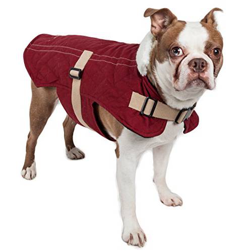 TOUCHDOG ’Sherpa-Bark’ Original 디자이너 패션 애완동물 강아지 코트 재킷, 라지, 다크 핑크