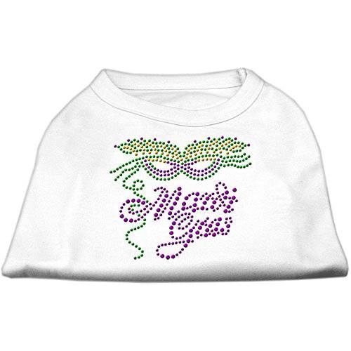 Mirage Pet Products Mardi Gras Rhinestud 셔츠, 스몰, 화이트