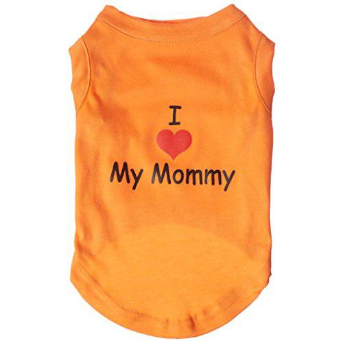 Mirage Pet Products 12-Inch I Love My Mommy 스크린 프린트 셔츠 애완동물, 미디엄, 오렌지