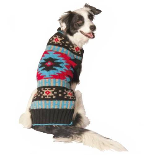 Chilly Dog  블랙 Southwest 강아지 스웨터, X-Large