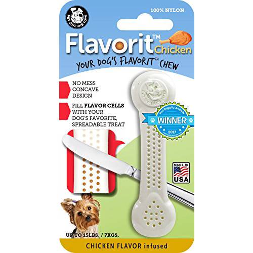Pet Qwerks Flavorit Flavor 주입 나일론 치발기 - Fillable Cells 스프레드 듀러블 내구성 Toys Aggressive 츄어 Made in USA FDA Compliant 나일론