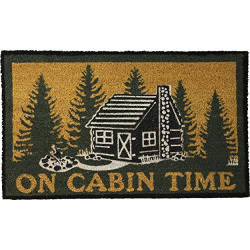 River’s 엣지 Products On Cabin 시간 Coir Doormat, 아웃도어 웰컴 매트, 30 by 18 인치